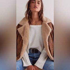 Free People•Swinging Cable Cuff Shirt•Long Sleeve•Size S•NWT